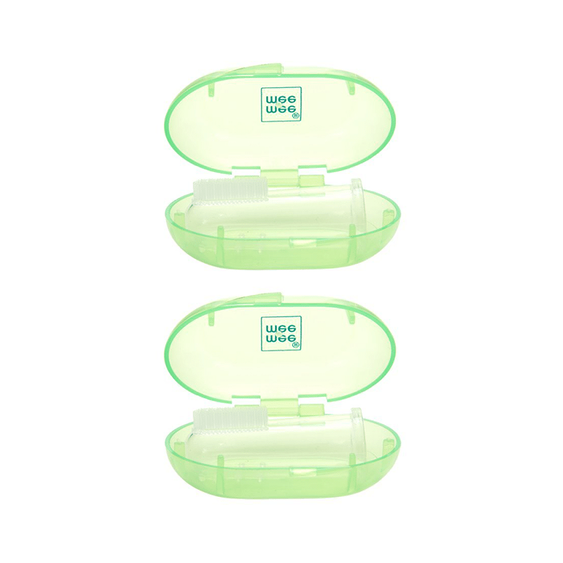 Mee Mee Unique Finger Brush Green Pack of 2 - Image 2