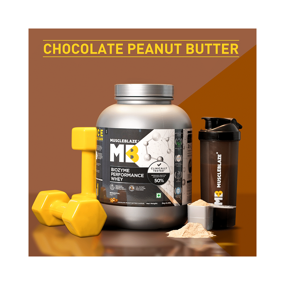 MuscleBlaze Biozyme Performance Whey Protein Powder (2kg Each) Chocolate Peanut Butter - Image 4