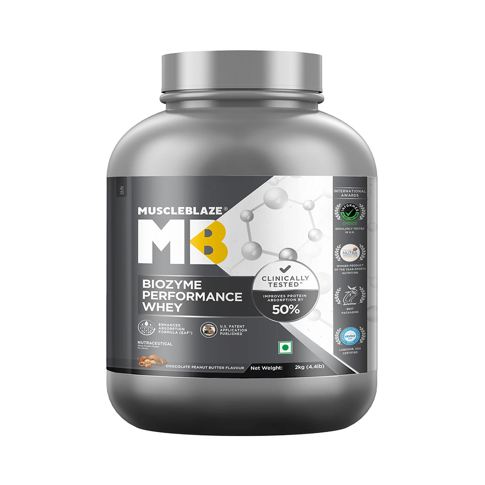 MuscleBlaze Biozyme Performance Whey Protein Powder (2kg Each) Chocolate Peanut Butter