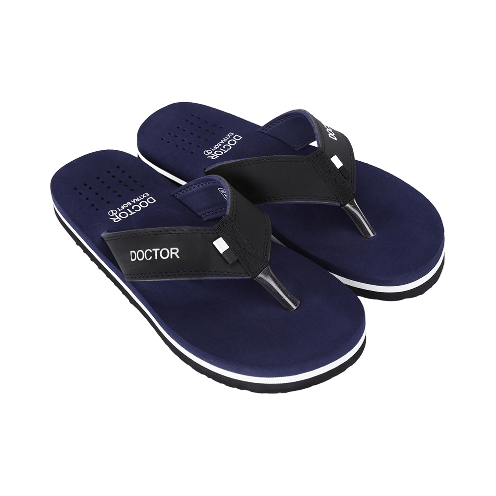 Doctor Extra Soft D24 Orthopaedic | Diabetic | Comfortable | MCR | Flip-Flop for Men Navy 12 - Image 5