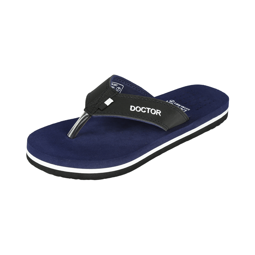 Doctor Extra Soft D24 Orthopaedic | Diabetic | Comfortable | MCR | Flip-Flop for Men Navy 12 - Image 4