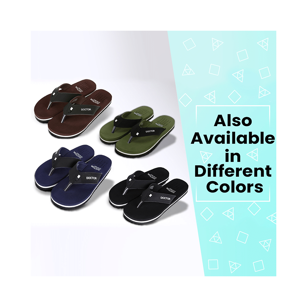 Doctor Extra Soft D24 Orthopaedic | Diabetic | Comfortable | MCR | Flip-Flop for Men Navy 12 - Image 8