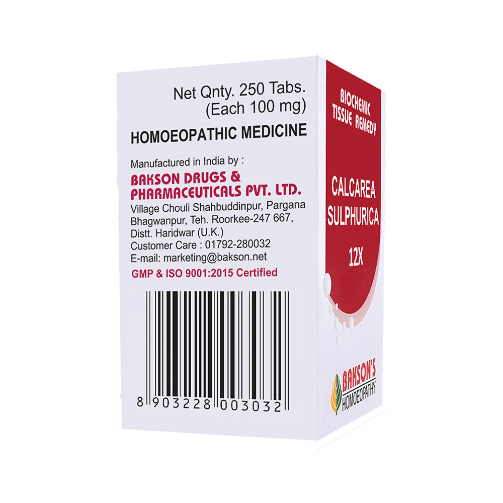Bakson's Homeopathy Calcarea Sulphurica Biochemic Tablet 12X - Image 3