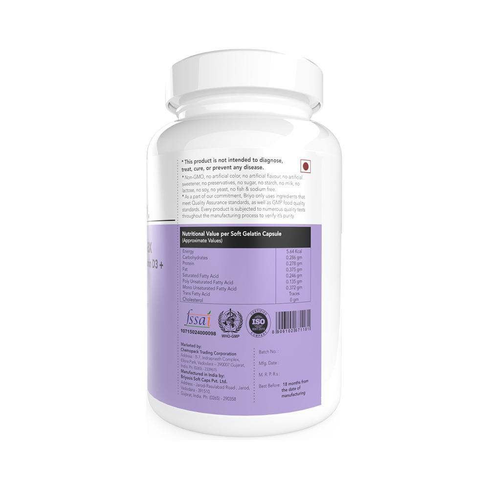 Briyo Orthomax Soft Gels | Bone & Immunity Support | Calcium, Vitamin D3 & K2-M7 Soft Gelatin Capsule - Image 4
