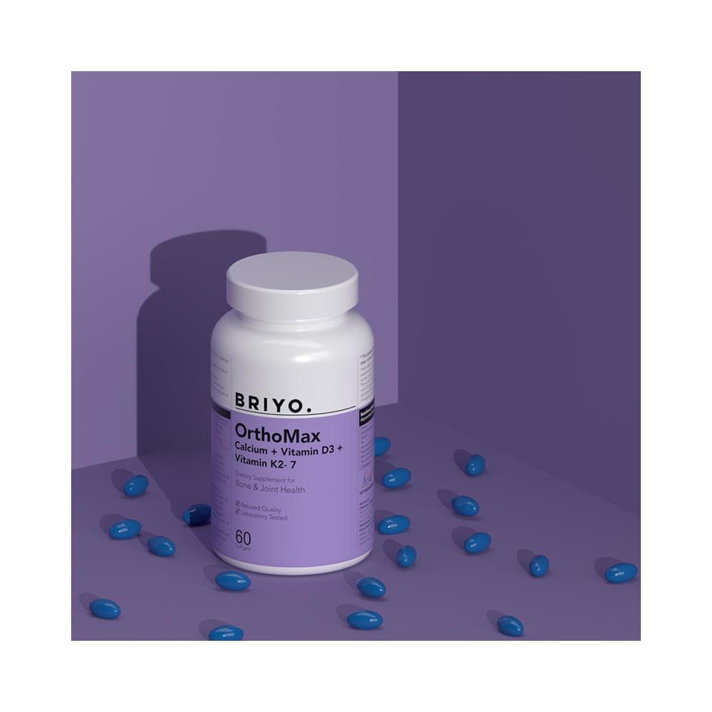 Briyo Orthomax Soft Gels | Bone & Immunity Support | Calcium, Vitamin D3 & K2-M7 Soft Gelatin Capsule - Image 3