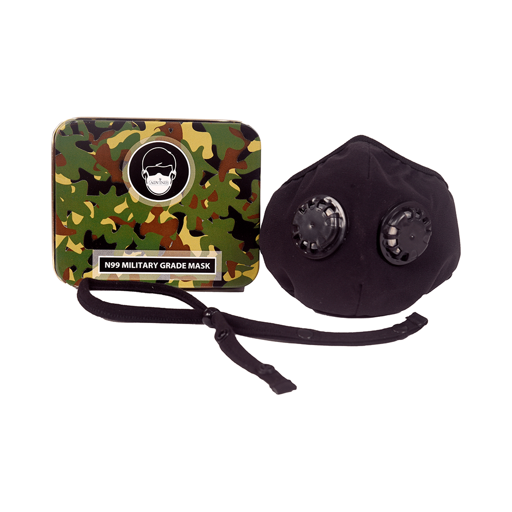 Advind Healthcare Military Grade N99 Mask with 2 Valves Medium Black - Image 1