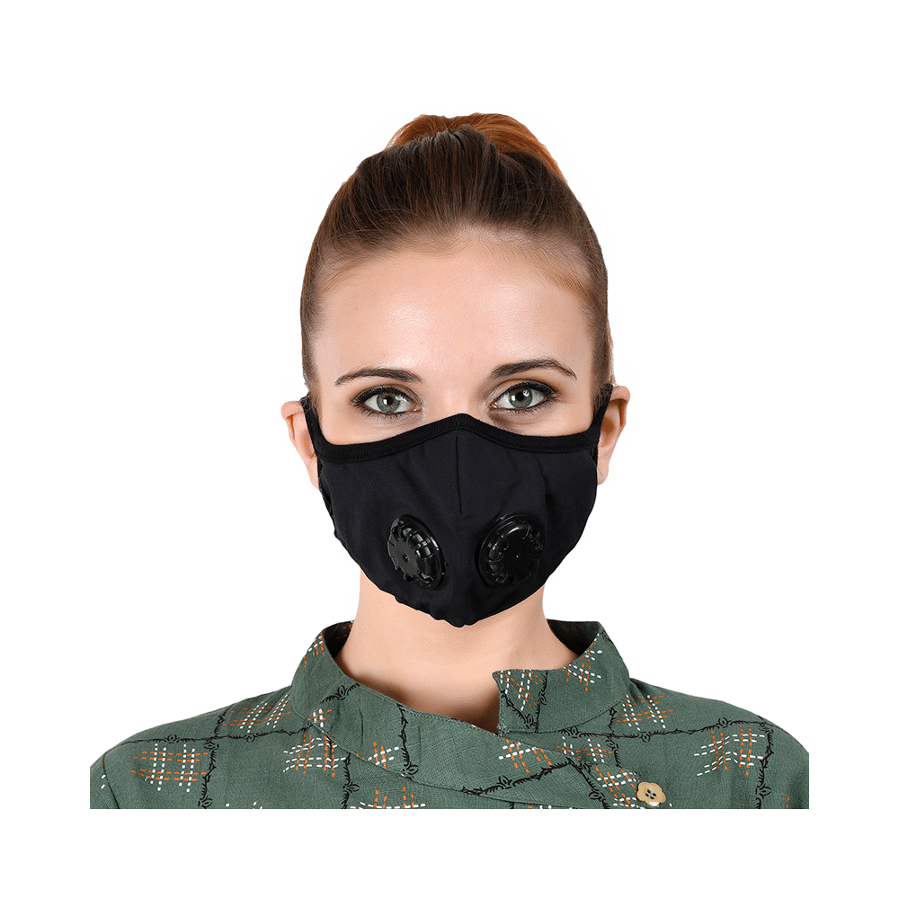 Advind Healthcare Military Grade N99 Mask with 2 Valves Medium Black - Image 3