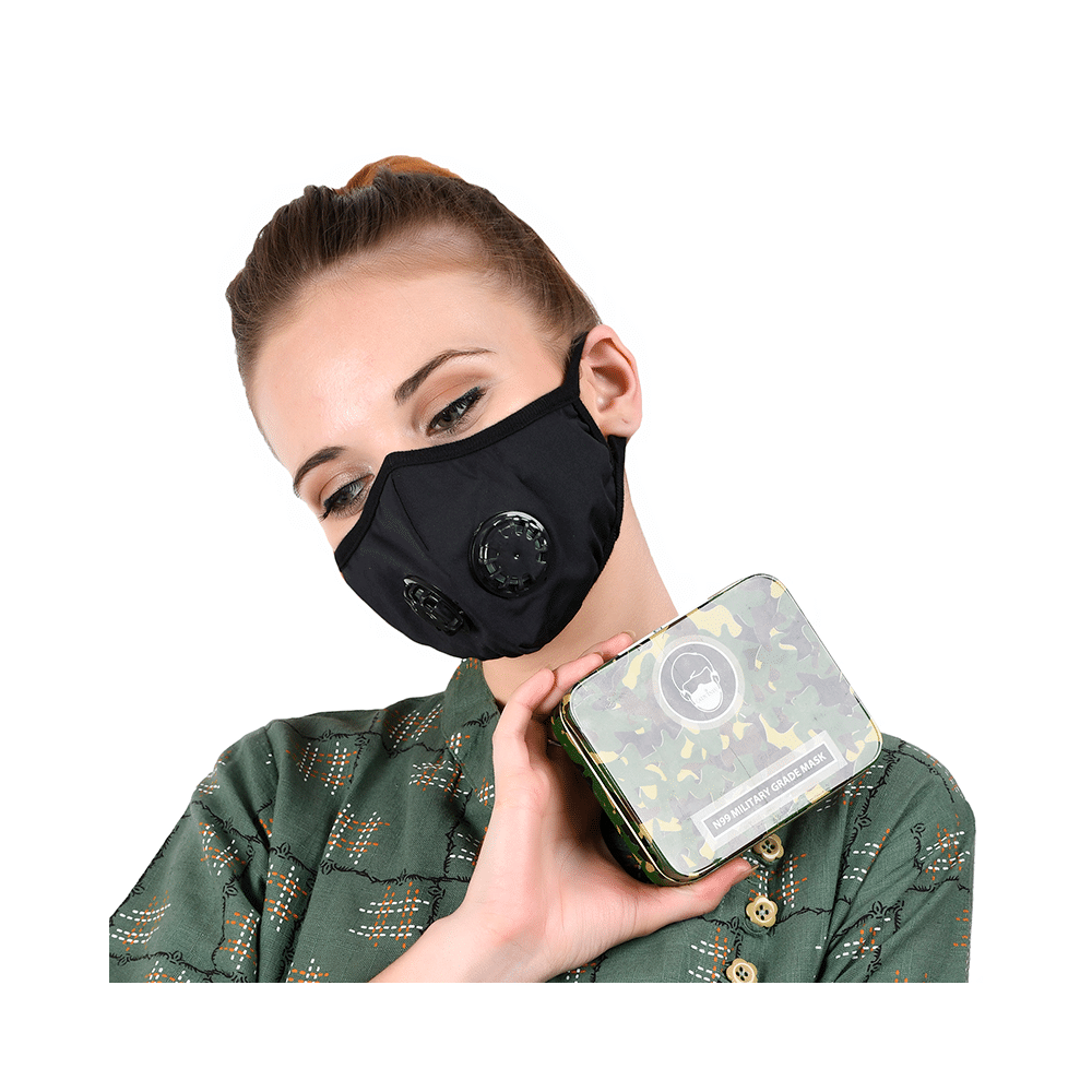 Advind Healthcare Military Grade N99 Mask with 2 Valves Medium Black - Image 5