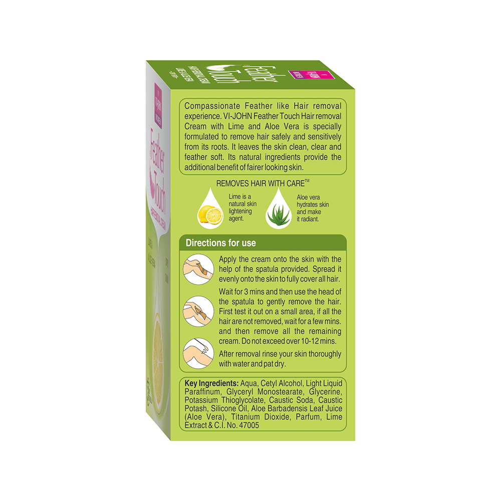 Vi-John Feather Touch Hair Removal Cream Lime & Aloe Vera - Image 2