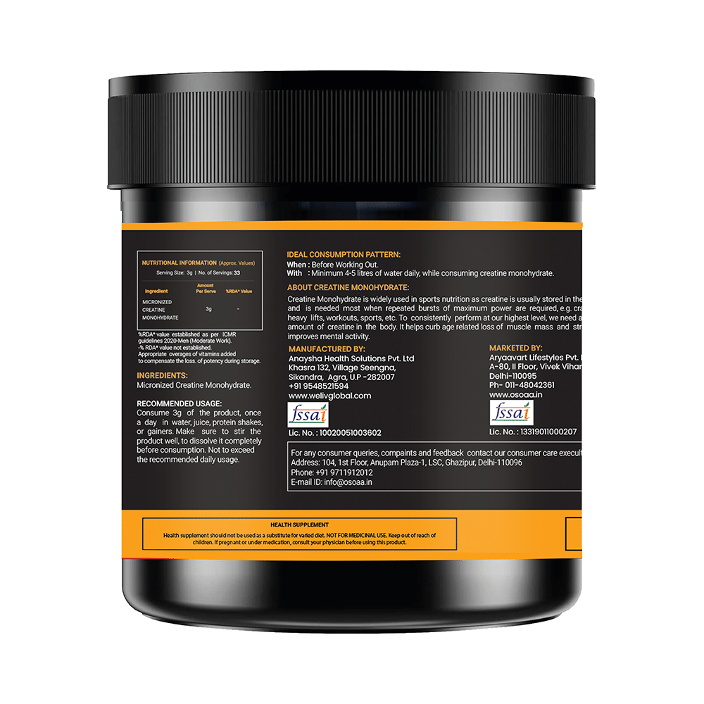 OSOAA Micronized Creatine Monohydrate Unflavored - Image 3