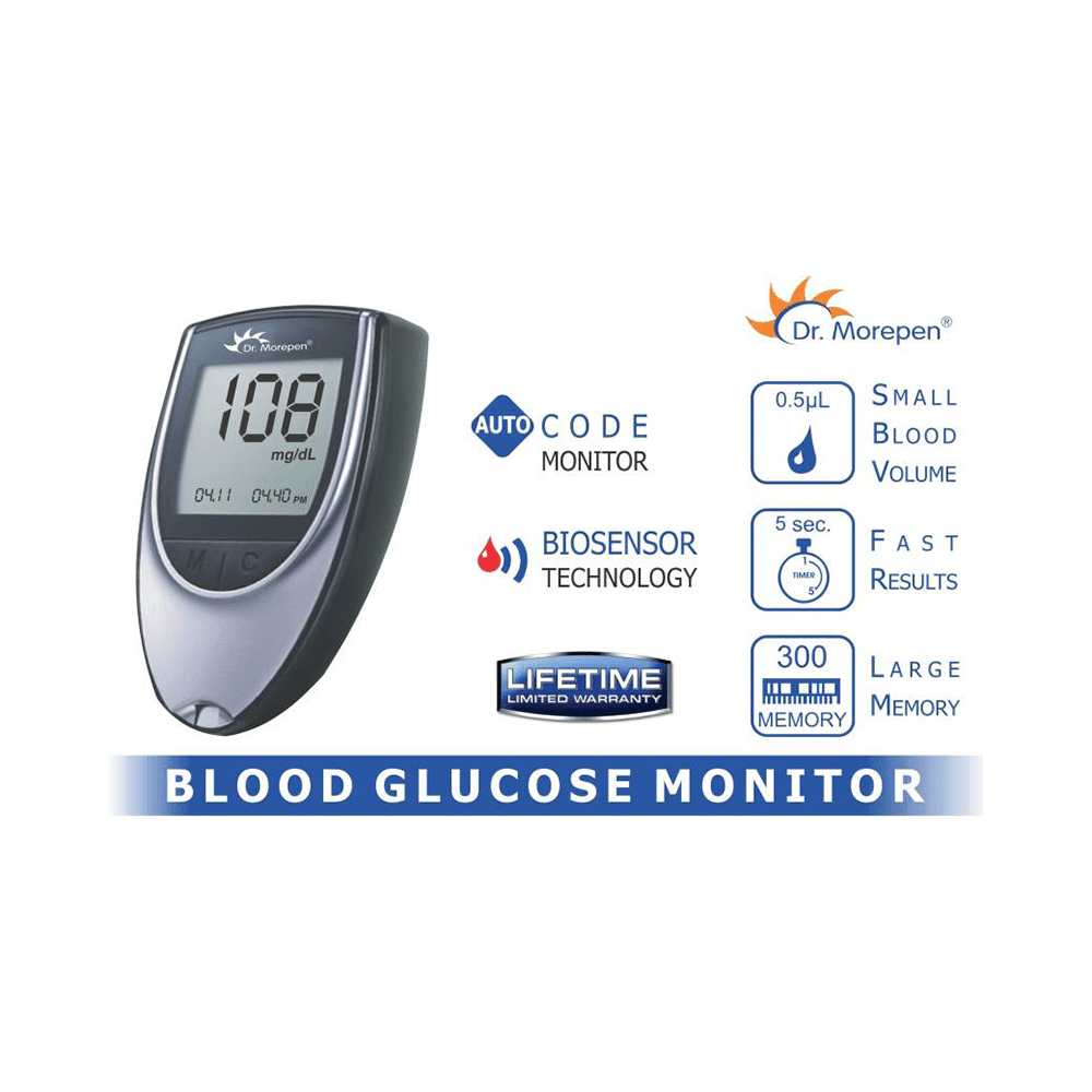 Combo Pack of Dr Morepen BG 03 Gluco One Glucose Monitoring System with 25 Test Strip & Dr Morepen BP 02 Blood Pressure Monitor - Image 6