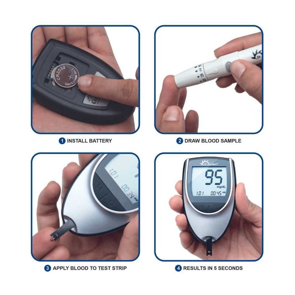 Combo Pack of Dr Morepen BG 03 Gluco One Glucose Monitoring System with 25 Test Strip & Dr Morepen BP 02 Blood Pressure Monitor - Image 8