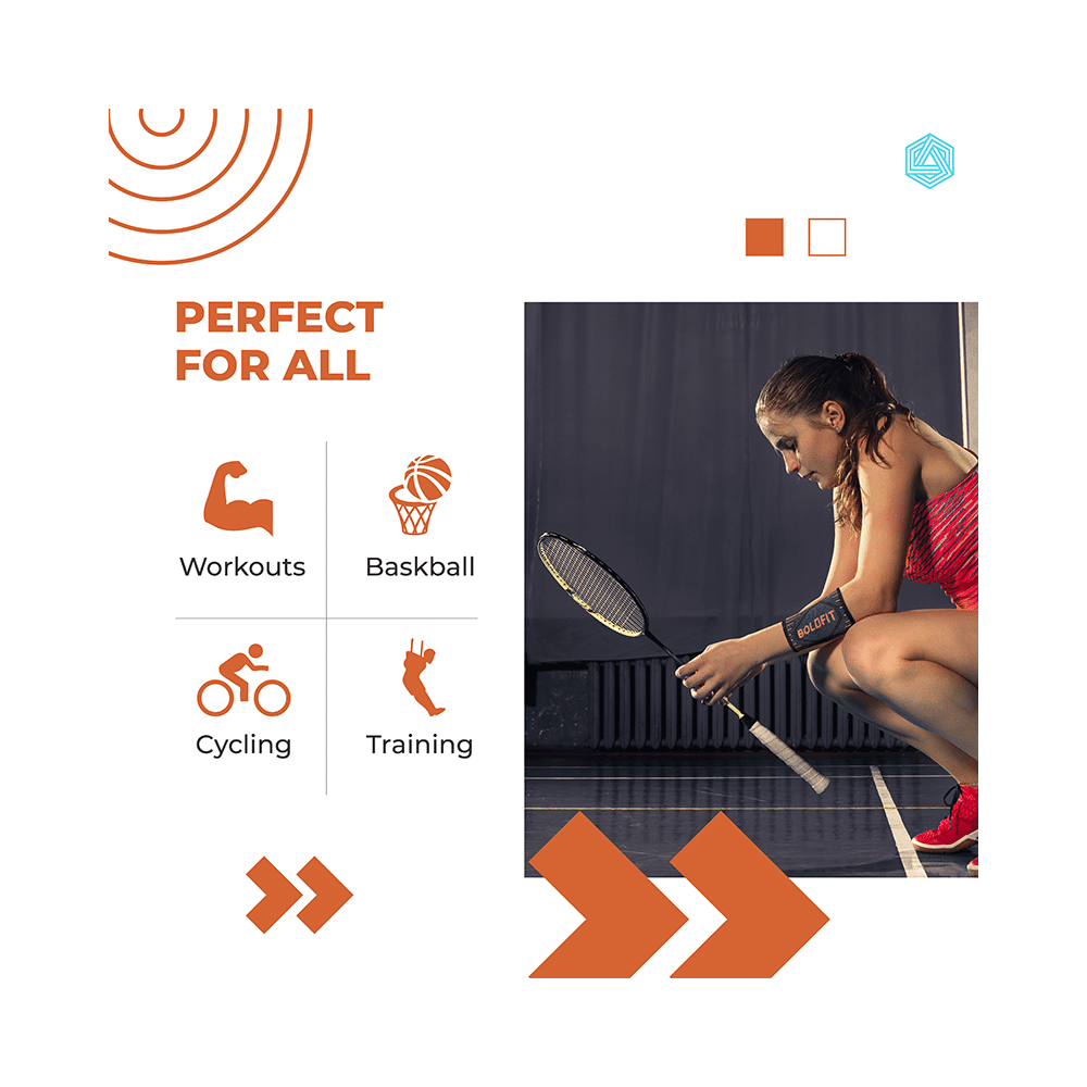 Boldfit Sleeves Support Wrist Band Black Medium - Image 3