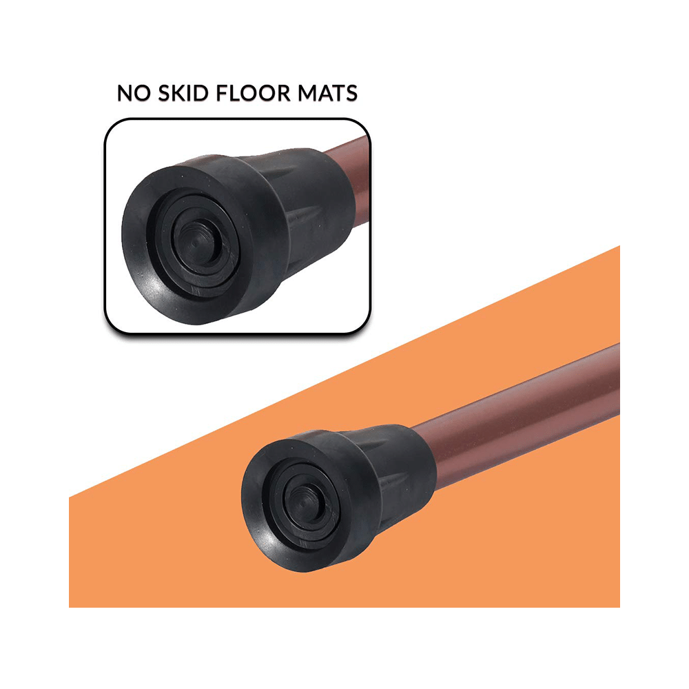 MCP Smart Folding Height Adjustable Walking Stick with LED Torch Light and SOS Alarm Single Leg Brown - Image 5