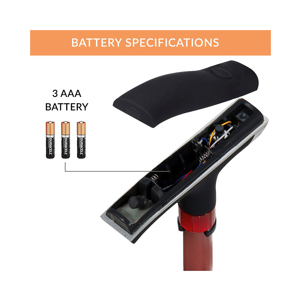 MCP Smart Folding Height Adjustable Walking Stick with LED Torch Light and SOS Alarm Single Leg Brown - Image 4