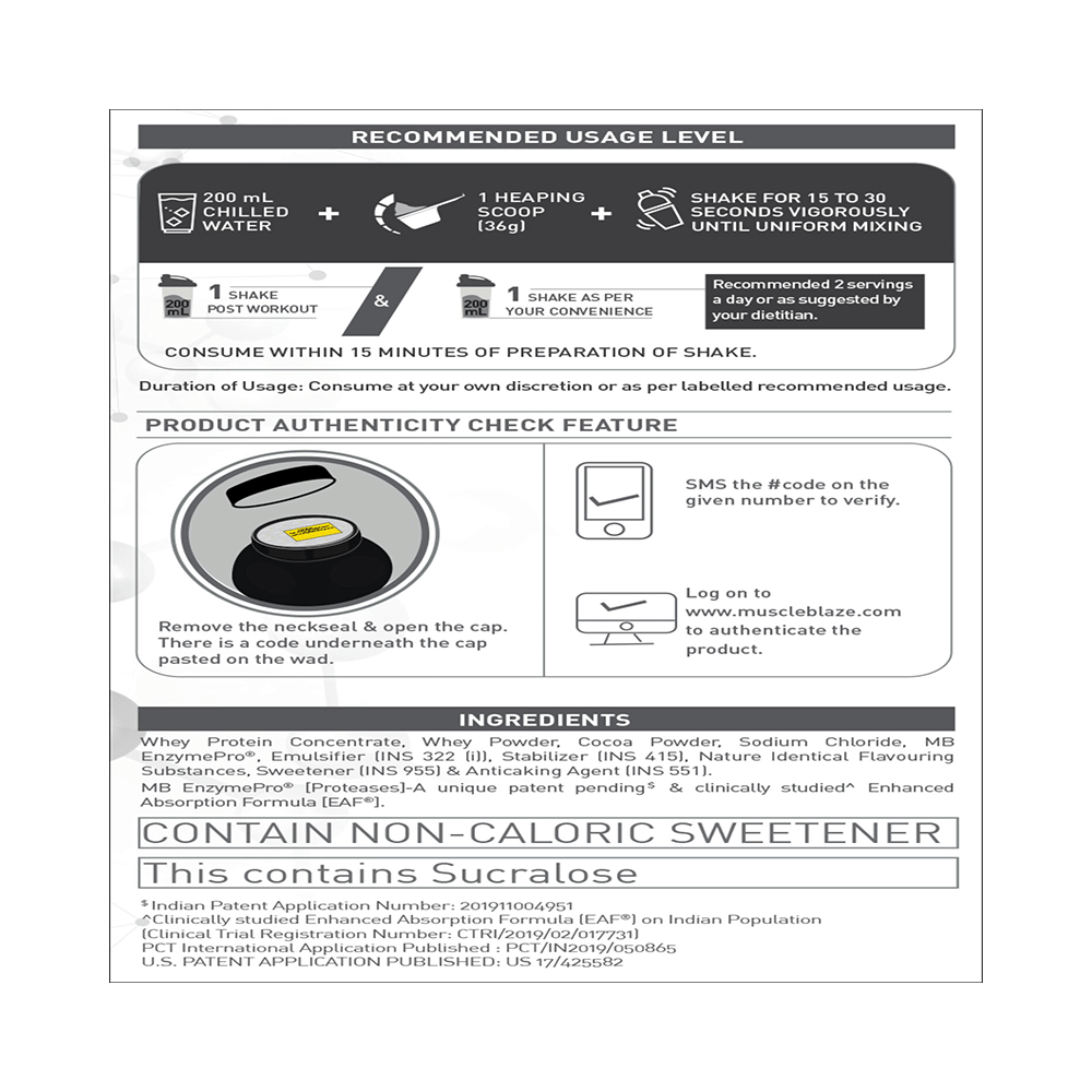 MuscleBlaze MuscleBlaze Biozyme Performance Whey Protein | For Muscle Gain | Improves Protein Absorption | Nutrition Care Powder Rich Chocolate - Image 8