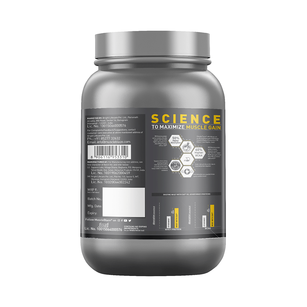 MuscleBlaze MuscleBlaze Biozyme Performance Whey Protein | For Muscle Gain | Improves Protein Absorption | Nutrition Care Powder Rich Chocolate - Image 7