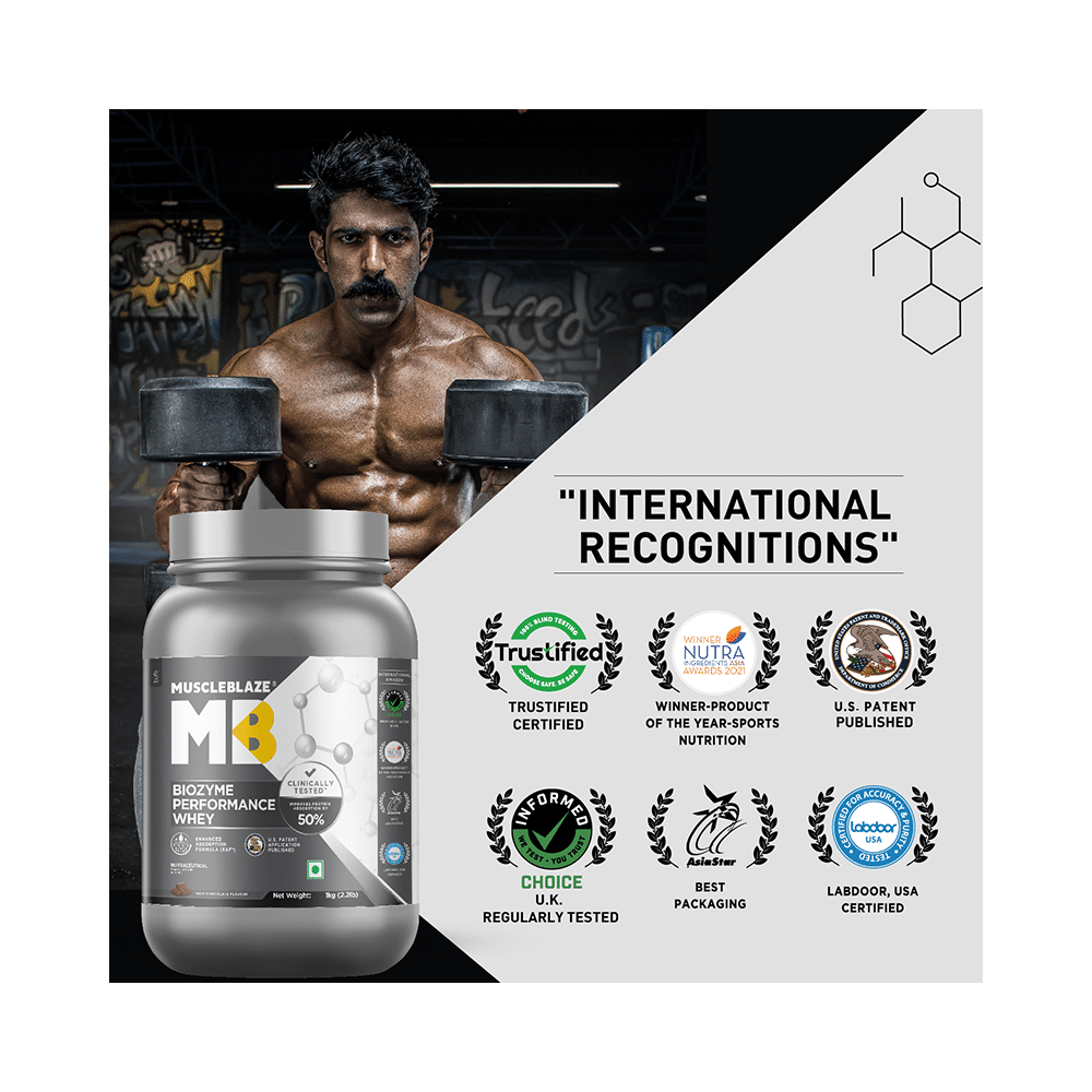 MuscleBlaze MuscleBlaze Biozyme Performance Whey Protein | For Muscle Gain | Improves Protein Absorption | Nutrition Care Powder Rich Chocolate - Image 4