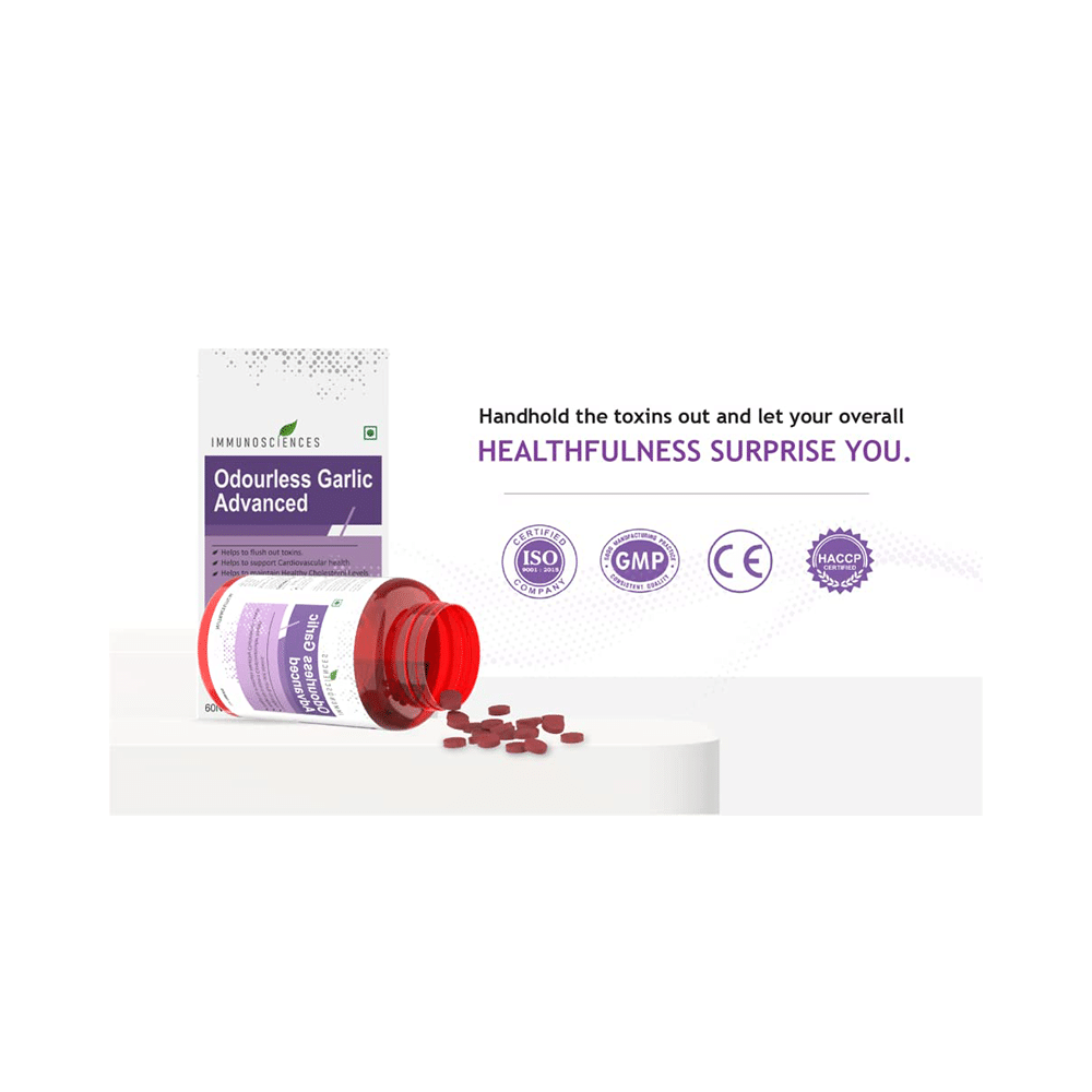 Immunosciences Odourless Garlic Advanced Tablet - Image 9