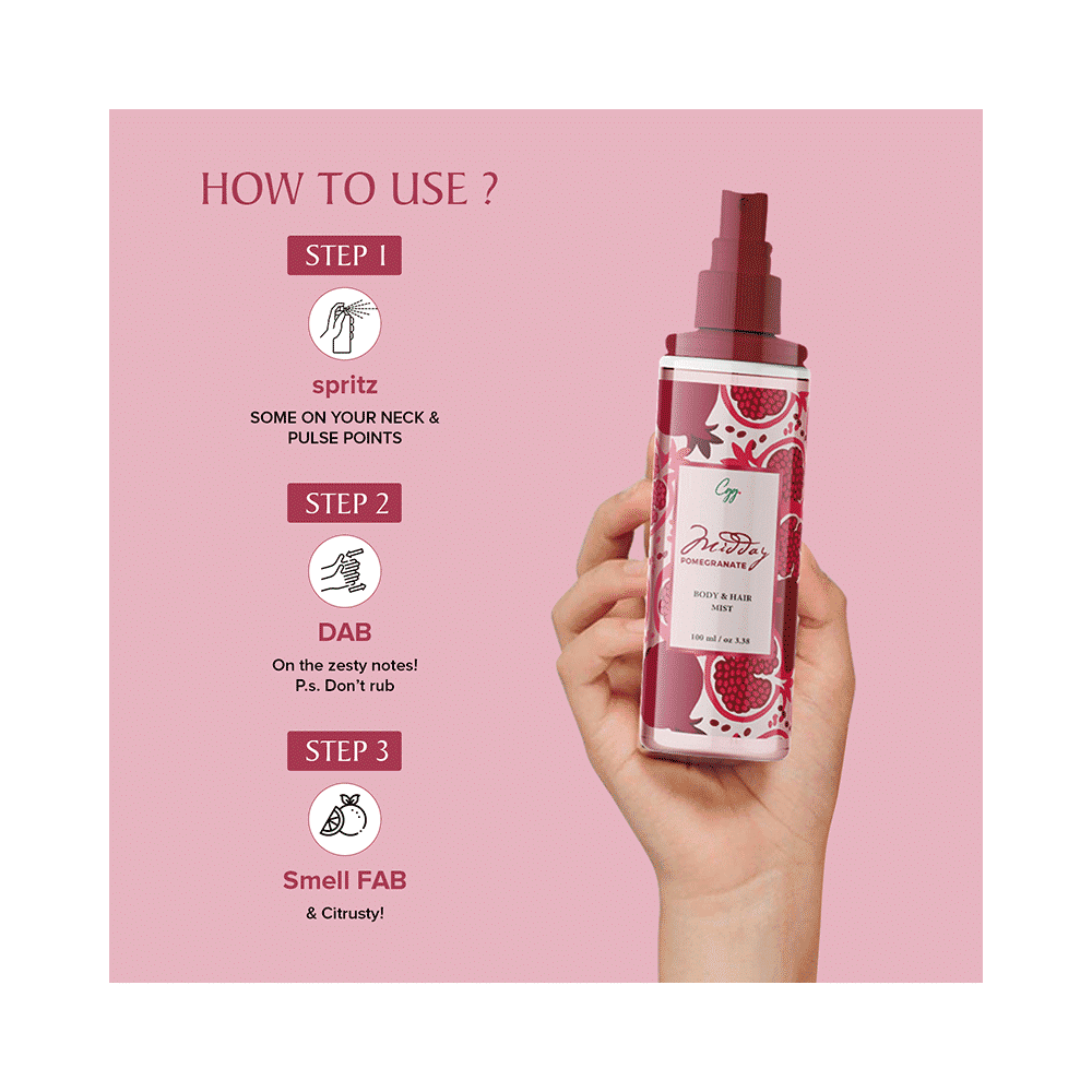 CGG Cosmetics Body &Hair Mist Midday Pomegranate - Image 6