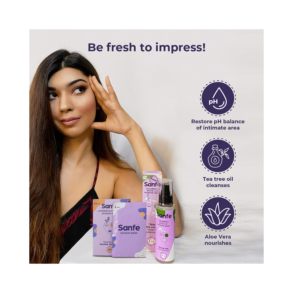 Sanfe Intimate Wash (100ml Each) Cucumber & White Lily - Image 8
