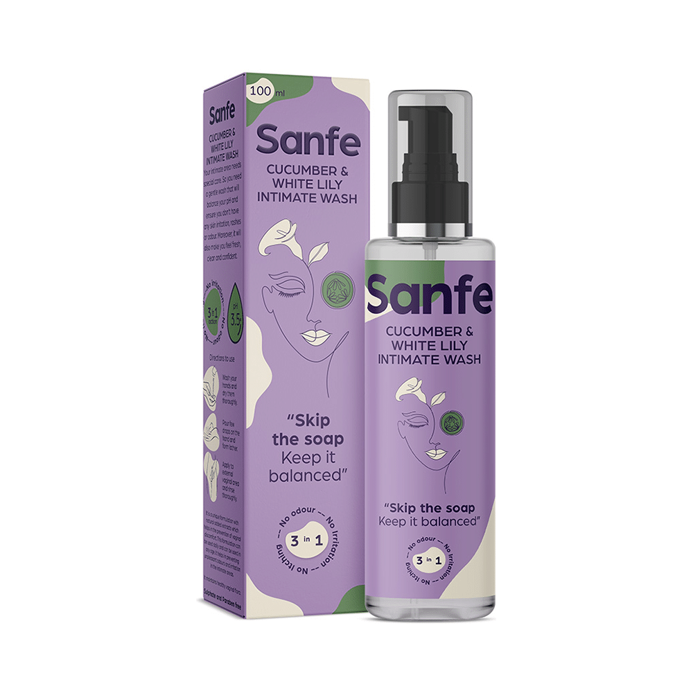 Sanfe Intimate Wash (100ml Each) Cucumber & White Lily - Image 1