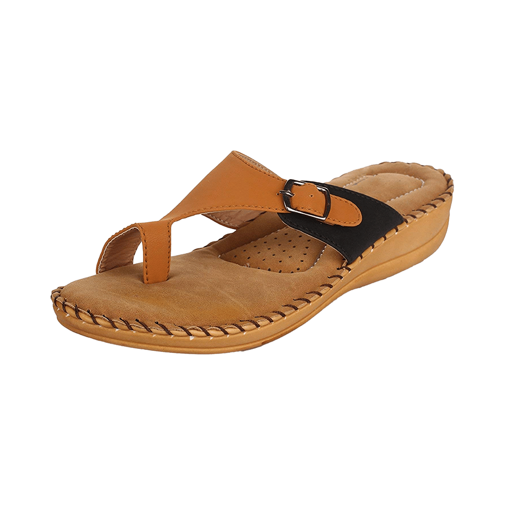 Trase Doctor Ortho Slippers for Women & Girls Light weight, Soft Footbed with Flip Flops 7 UK Black and Tan - Image 5