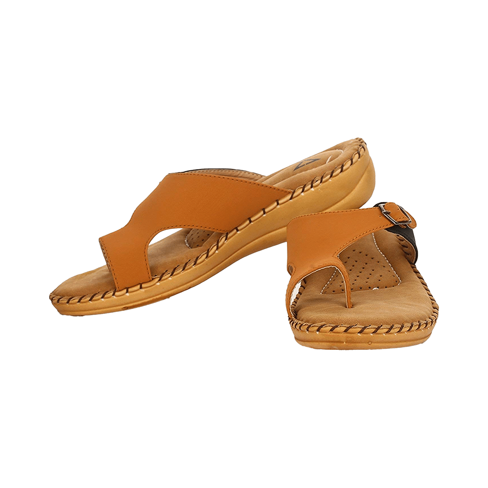 Trase Doctor Ortho Slippers for Women & Girls Light weight, Soft Footbed with Flip Flops 7 UK Black and Tan - Image 1