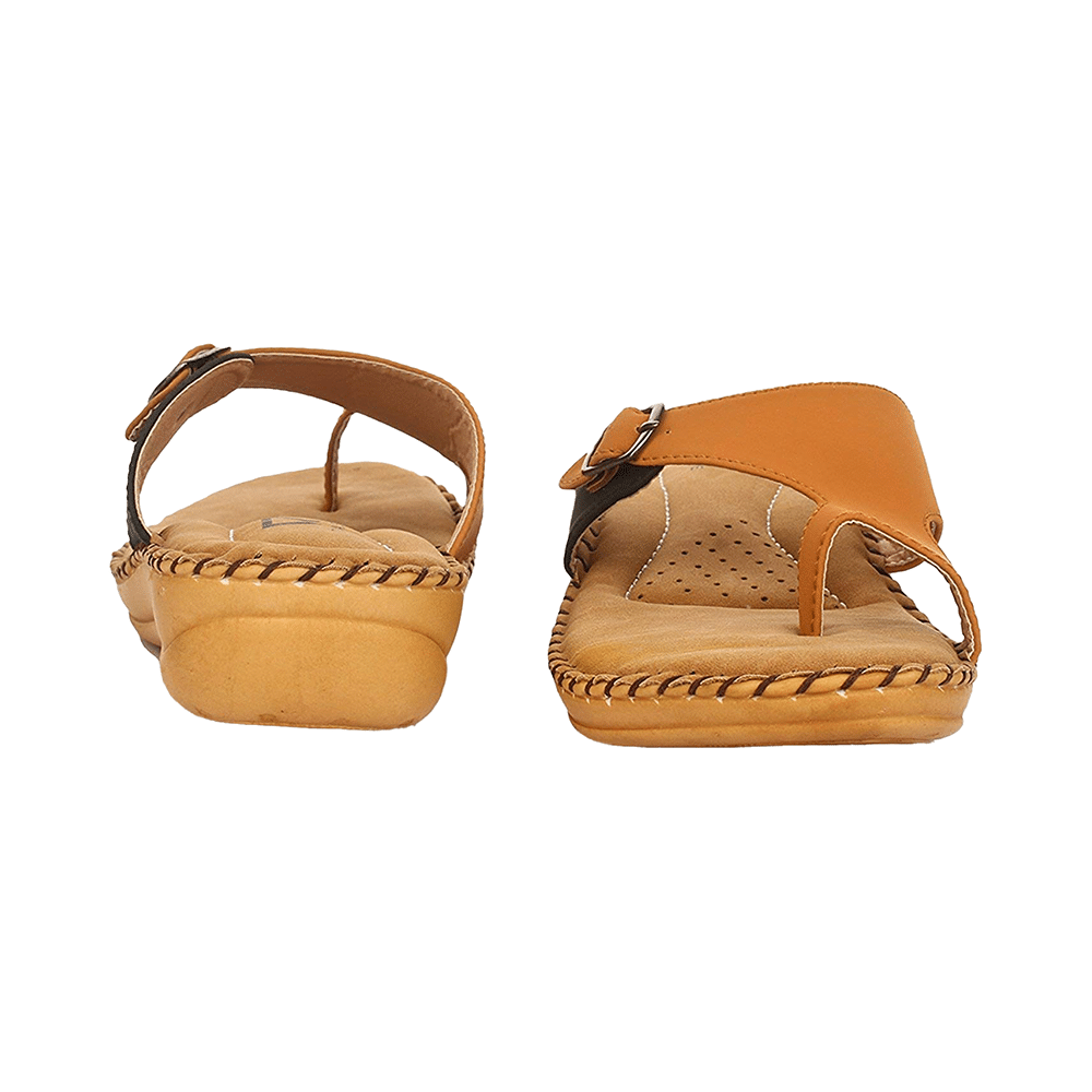 Trase Doctor Ortho Slippers for Women & Girls Light weight, Soft Footbed with Flip Flops 7 UK Black and Tan - Image 2