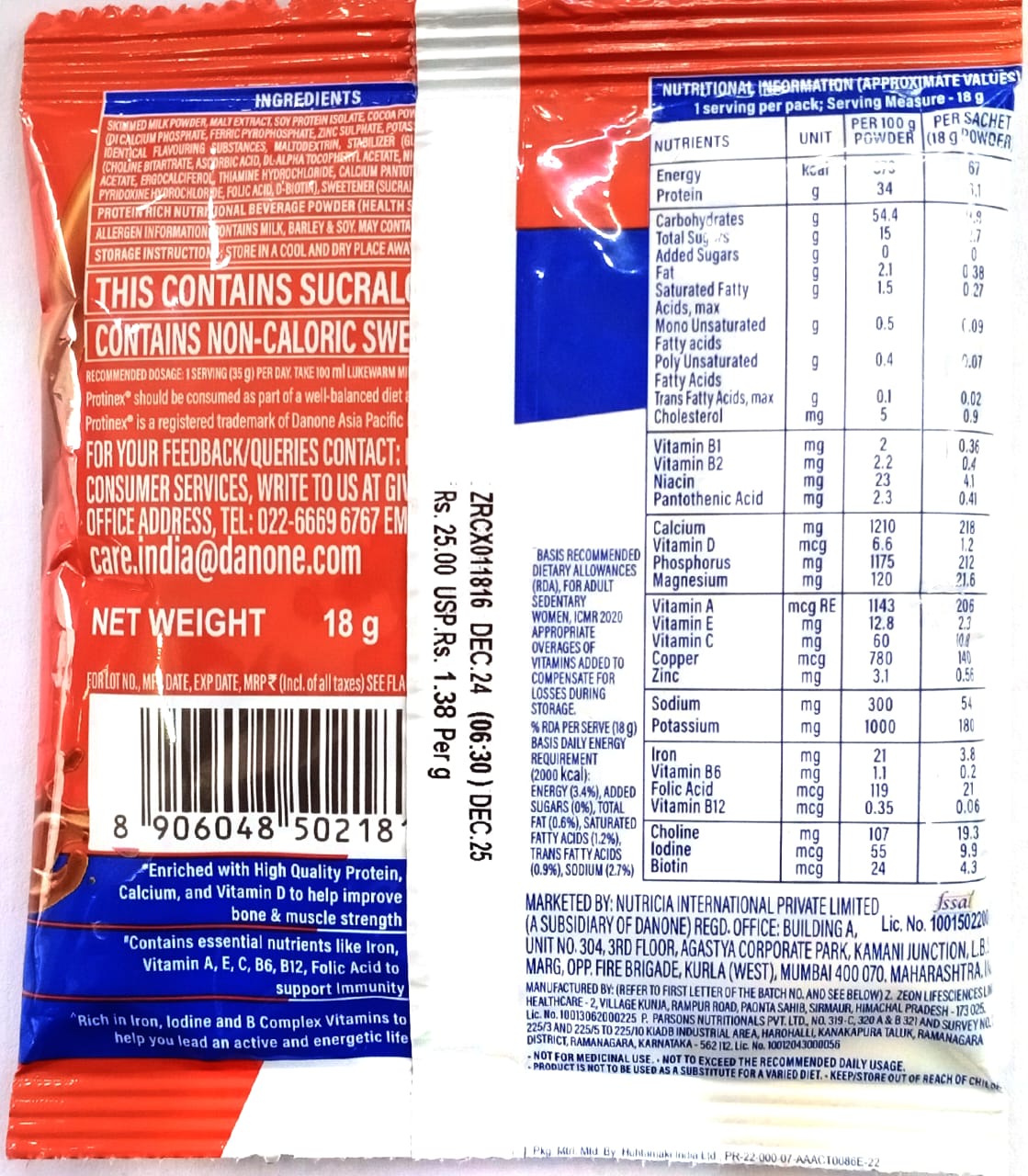 Protinex Rich Chocolate Powder (18gm) - Image 2