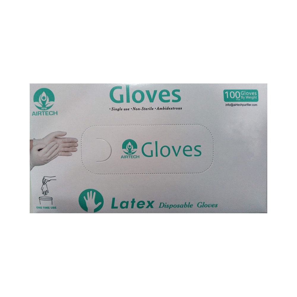 RPM Airtech Latex Poweder Free Disposable Examination Glove (100 Each) Medium
