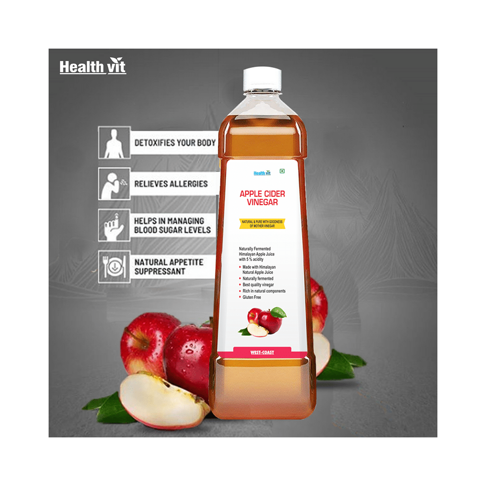 HealthVit Apple Cider Vinegar ACV with Mother Vinegar Acidity 5% | For Weight Loss & Metabolism | Unfiltered - Image 3