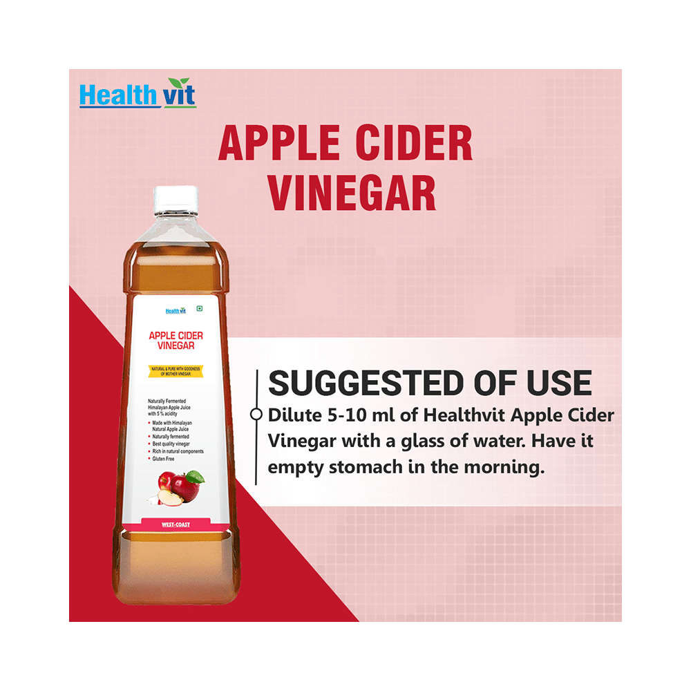 HealthVit Apple Cider Vinegar ACV with Mother Vinegar Acidity 5% | For Weight Loss & Metabolism | Unfiltered - Image 5