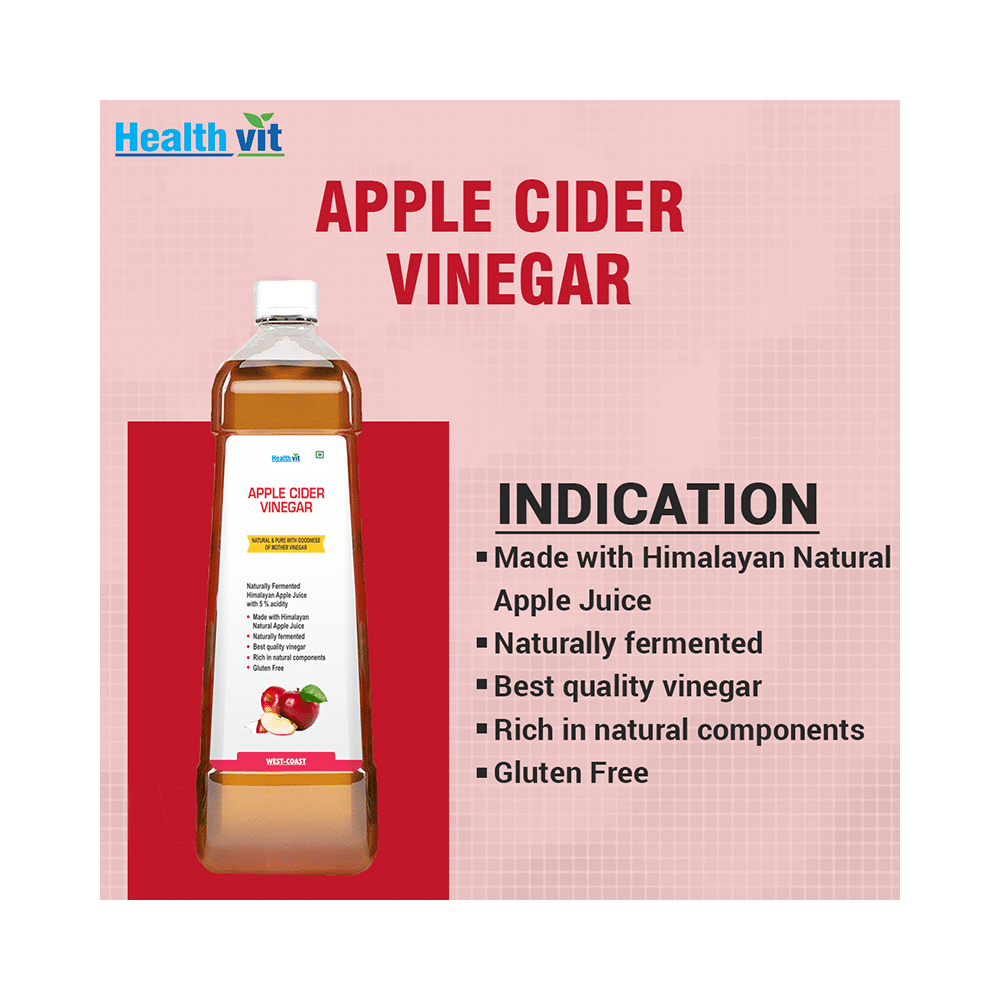 HealthVit Apple Cider Vinegar ACV with Mother Vinegar Acidity 5% | For Weight Loss & Metabolism | Unfiltered - Image 7