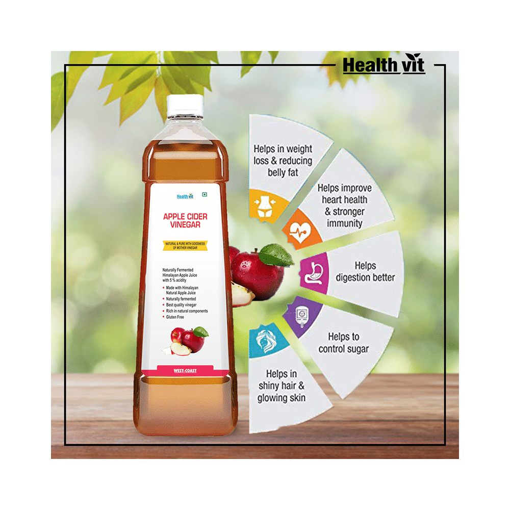 HealthVit Apple Cider Vinegar ACV with Mother Vinegar Acidity 5% | For Weight Loss & Metabolism | Unfiltered - Image 4