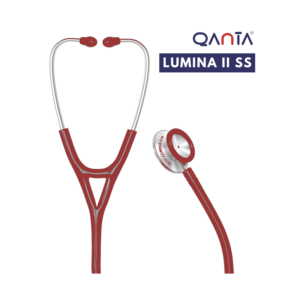 Qanta QA-1040 Stethoscope Lumina II SS With Stainless Steel Chest Piece Red - Image 3