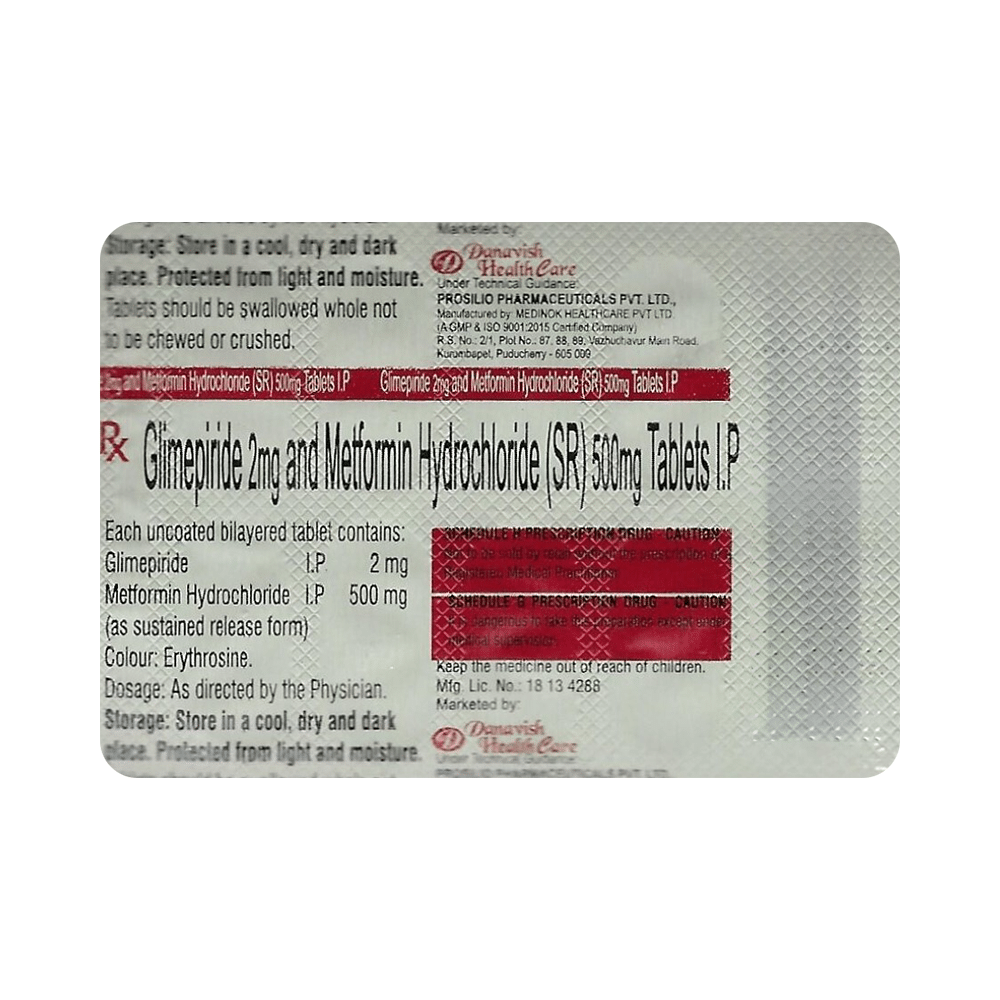 Danavish Glimepiride+Metformin 2mg/500mg Tablet SR - Image 3