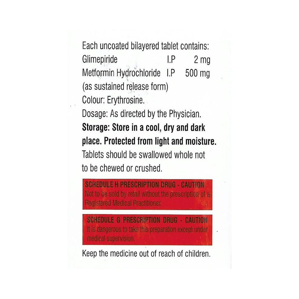 Danavish Glimepiride+Metformin 2mg/500mg Tablet SR - Image 2