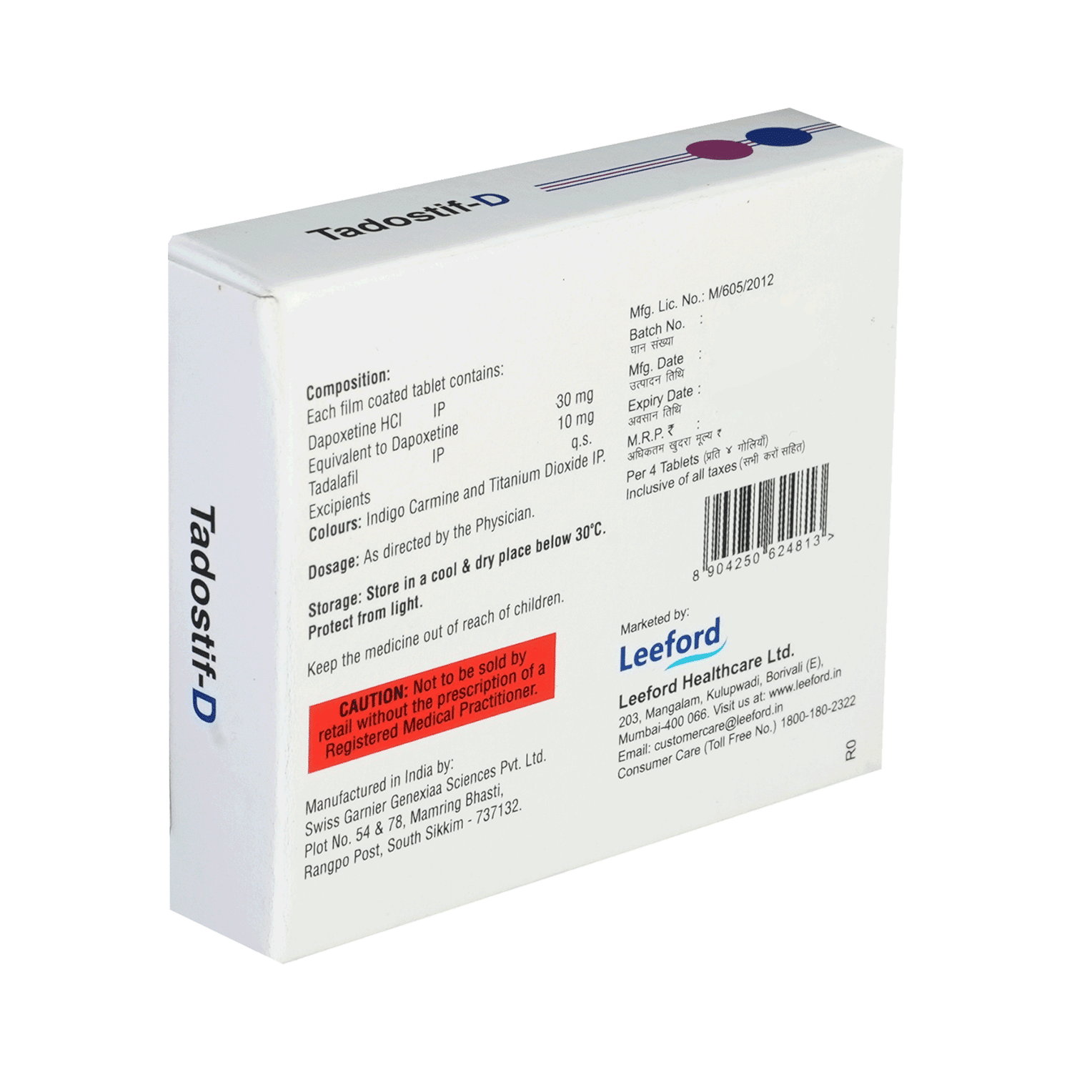 Tadostif D 10mg/30mg Tablet - Image 3