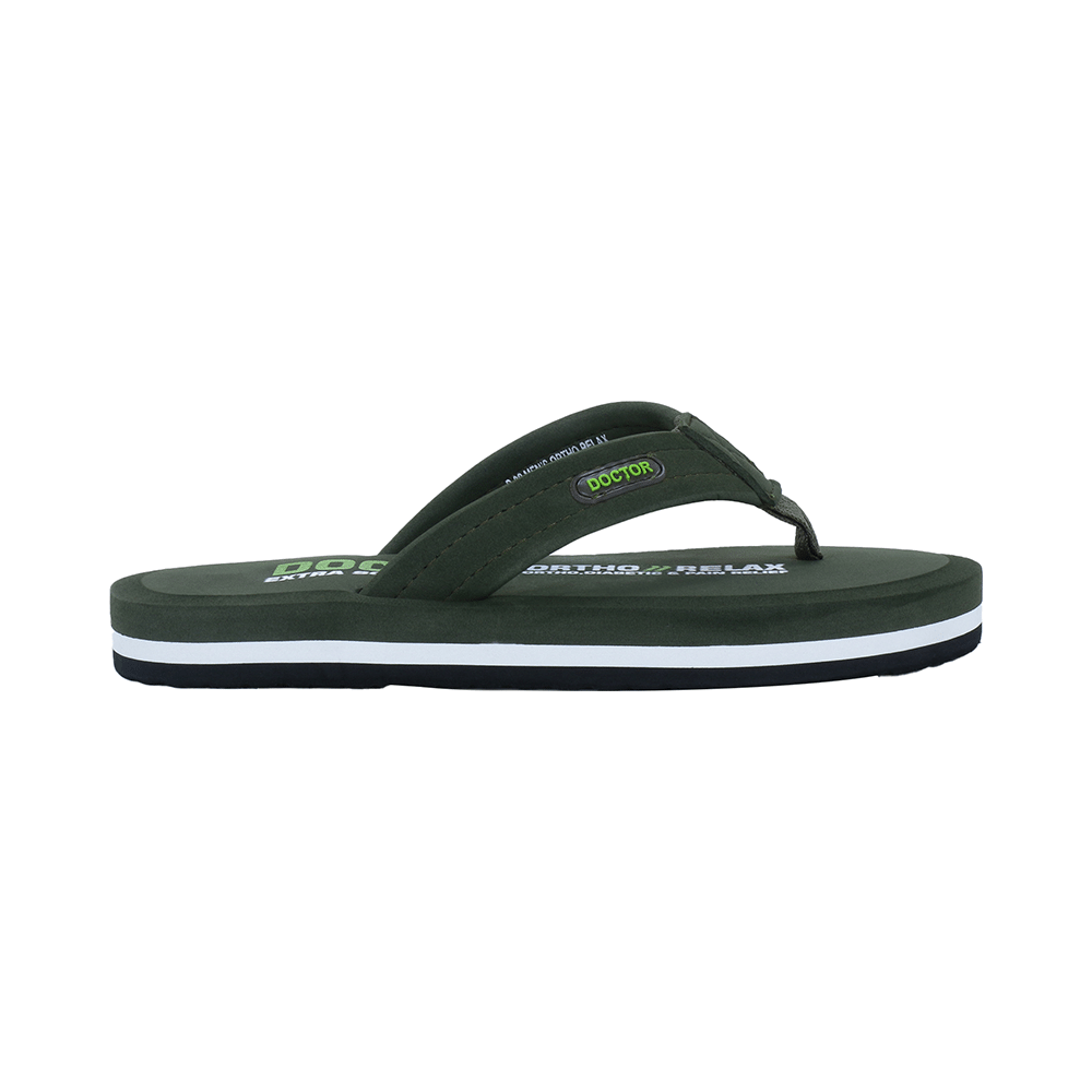 Doctor Extra Soft D32 Skid Resistant || Lightweight || Comfortable Footbed || Memory Foam Bounce Back Technology || Flip-Flop & Sliders for Men Olive 11 - Image 3