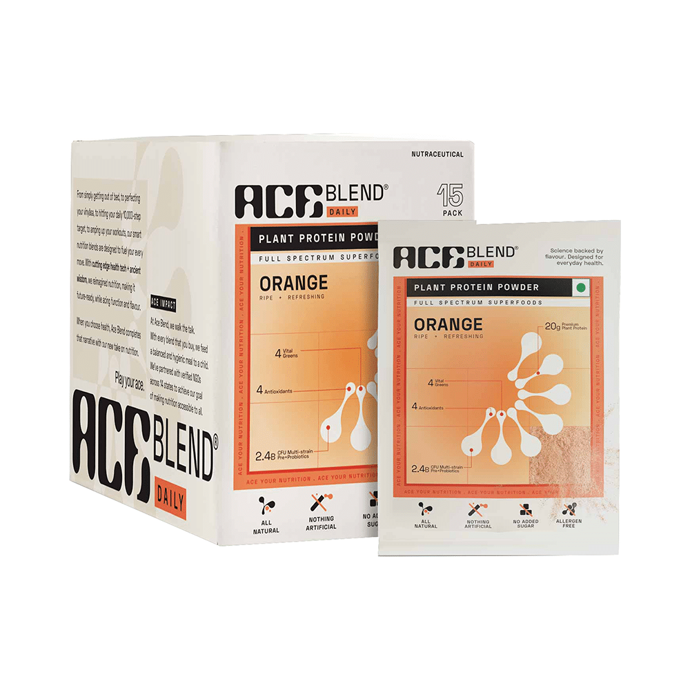 Ace Blend Daily 20g Vegan Plant Protein Powder & Superfoods Orange - Image 3