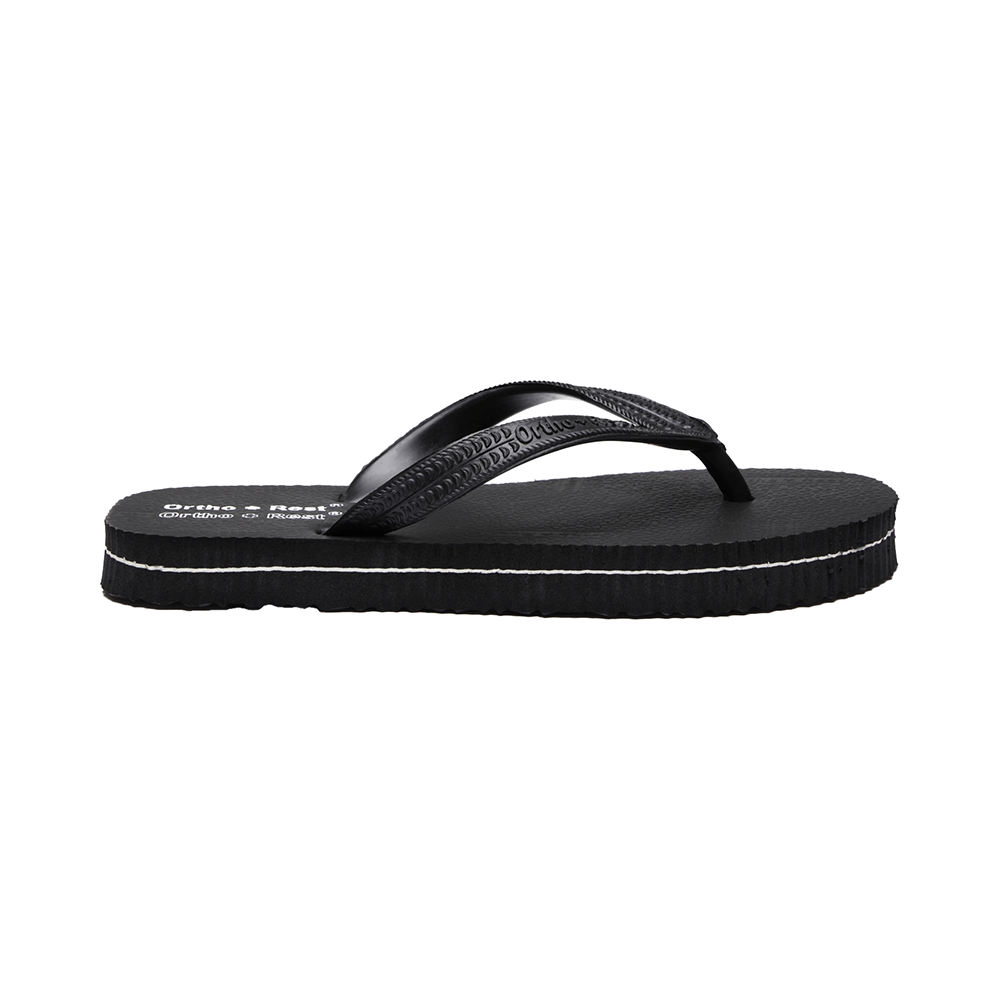 Ortho + Rest Unisex Hawaii Chappal Orthopedic Comfort, Bathroom Rubber Flip-Flops Black 8 - Image 4