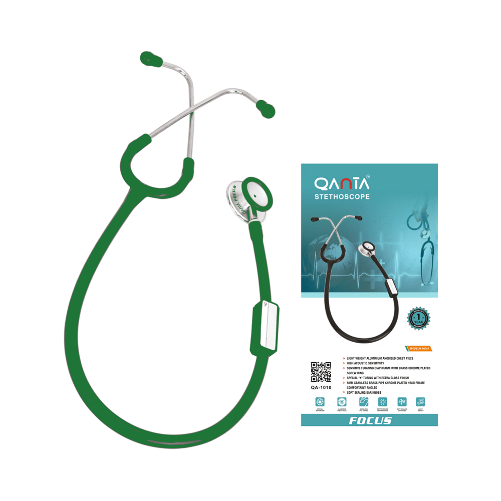 Qanta QA-1010 Stethoscope Focus With Aluminium Anodized Chest Piece Green