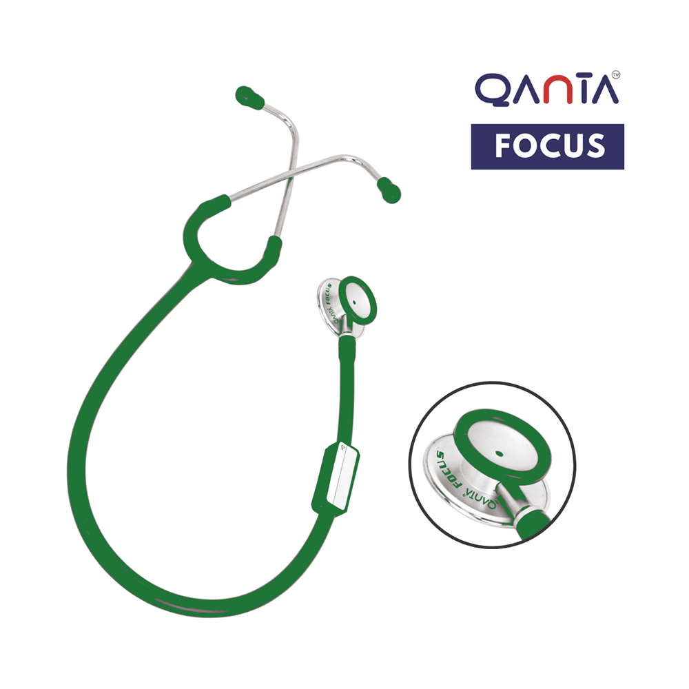 Qanta QA-1010 Stethoscope Focus With Aluminium Anodized Chest Piece Green - Image 2