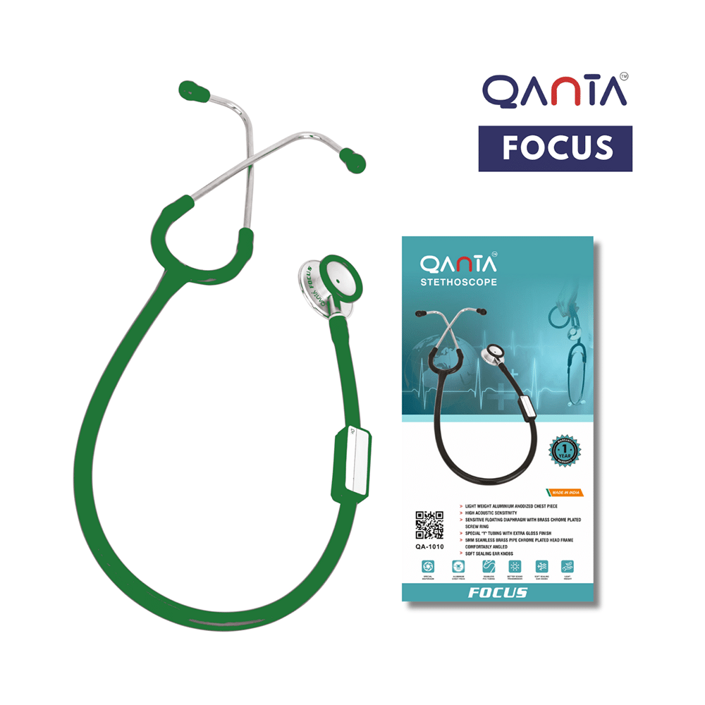 Qanta QA-1010 Stethoscope Focus With Aluminium Anodized Chest Piece Green - Image 6