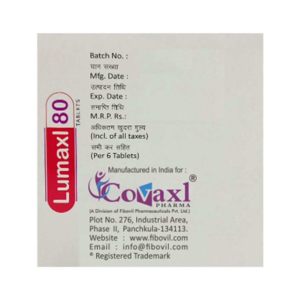 Lumaxl 80mg/480mg Tablet - Image 3