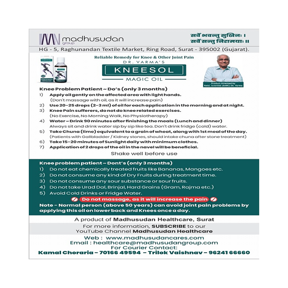 Dr. Varma's Kneesol Magic Oil (110ml Each) - Image 5