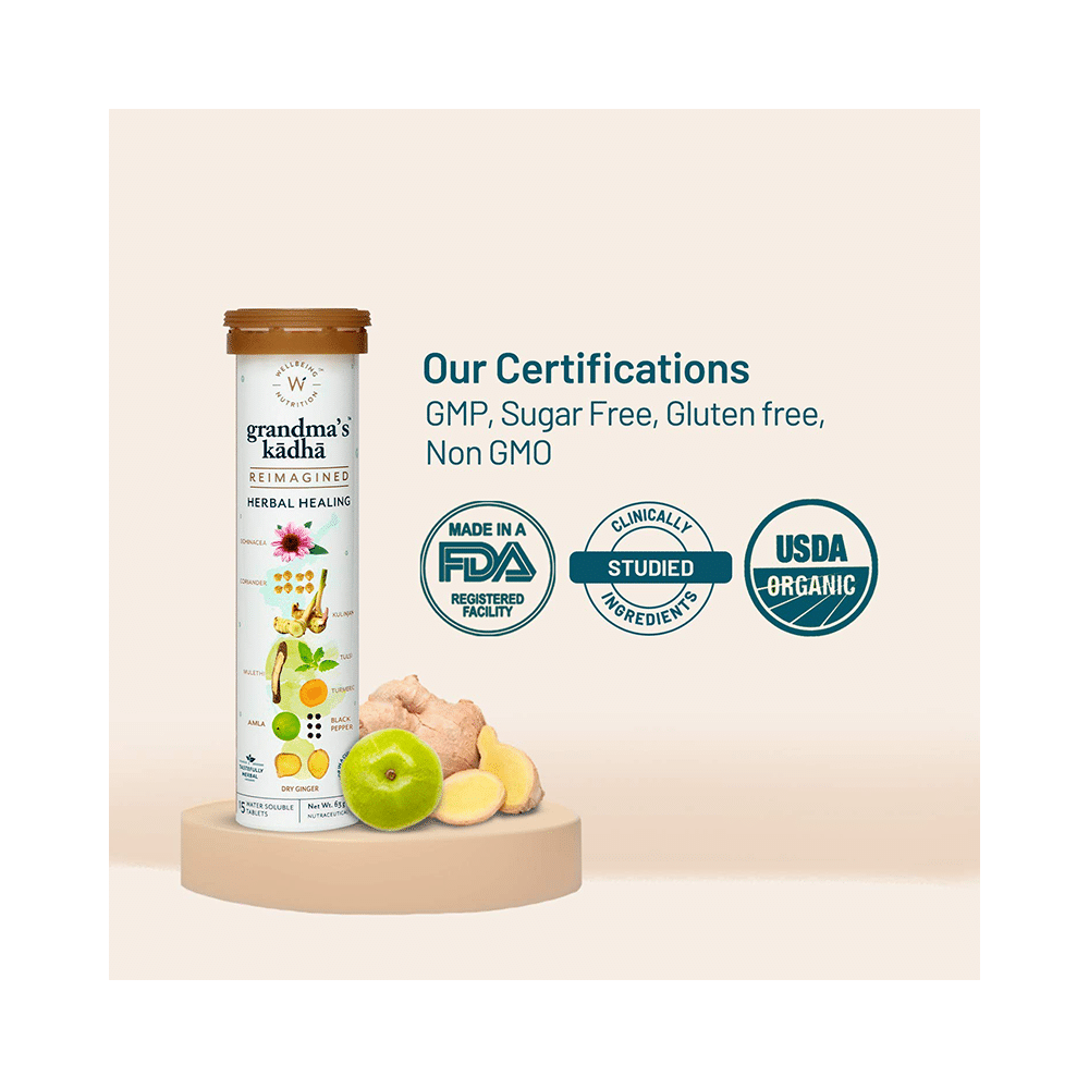 Wellbeing Nutrition Grandma's Kadha | Herbal Healing Water Soluble Tablet (15 Each) - Image 3