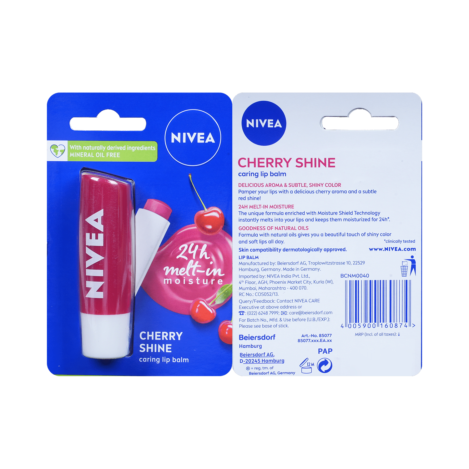 Nivea Lip Balm with Natural Oils | Cherry Shine - Image 1