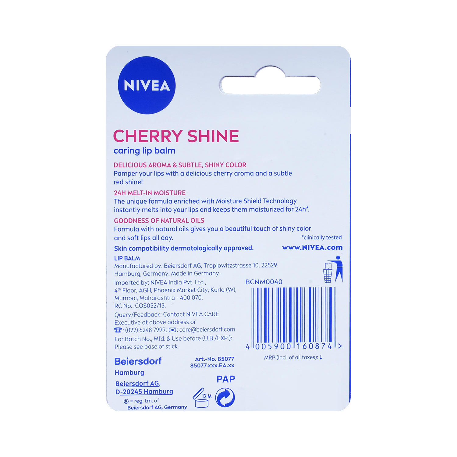 Nivea Lip Balm with Natural Oils | Cherry Shine - Image 3